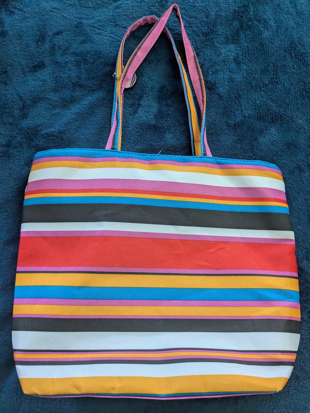 Striped Multicolor Tote Bag - Pink, Blue & Yellow